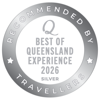 Silver badge: Best of Queensland Experience 2026, recommended by travellers.